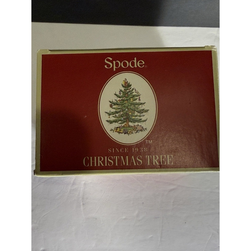 Spode Christmas Tree Puppy Ornament Dog w/ Sweater & Stocking NIB - Picture 2 of 5